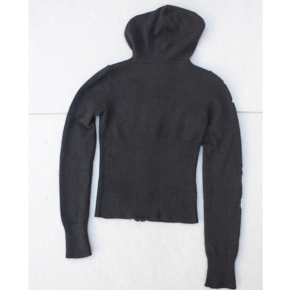 Bebe Y2K Angora Blend Zip Hoodie Sweater I Heart Logo Juniors M - Picture 3 of 12